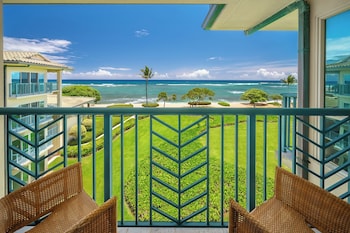 Royal Condo, 2 Bedrooms, Oceanfront (3 Bath) | Balcony at Waipouli Beach Resorts & Spa Kauai by OUTRIGGER