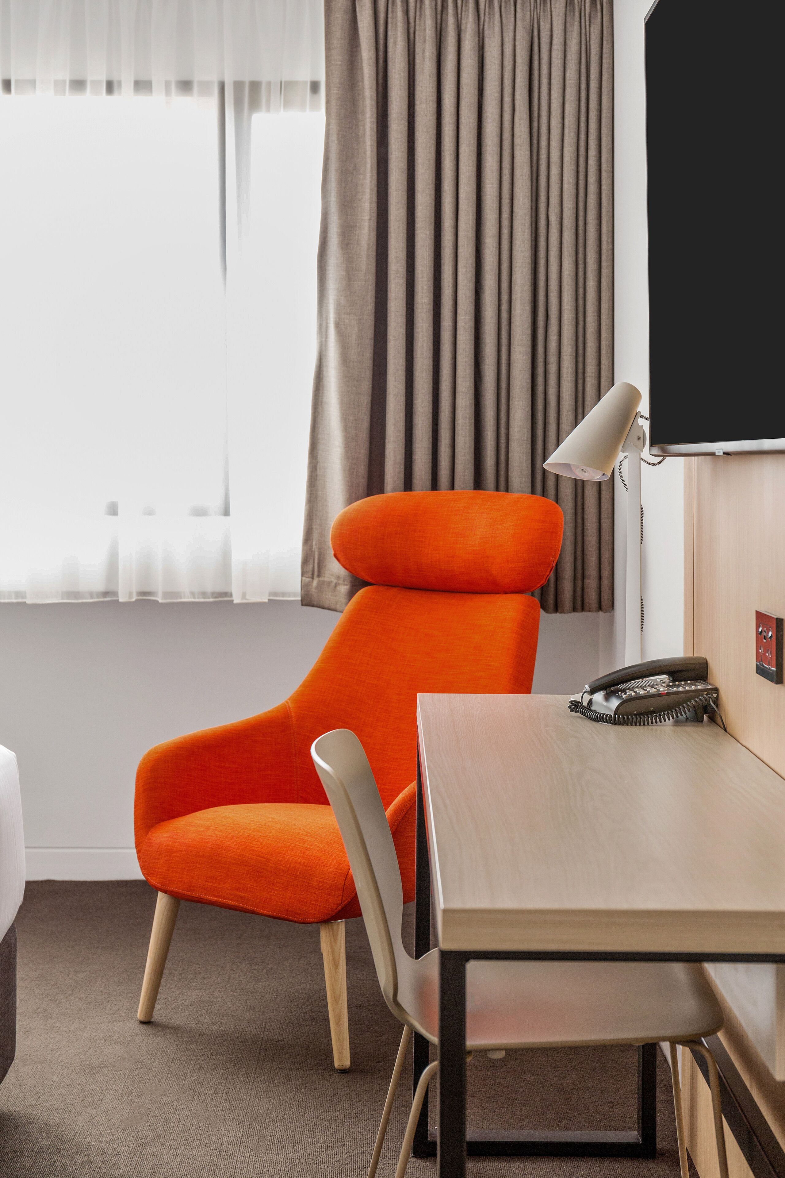 in-room safe, desk, blackout curtains, iron/ironing board