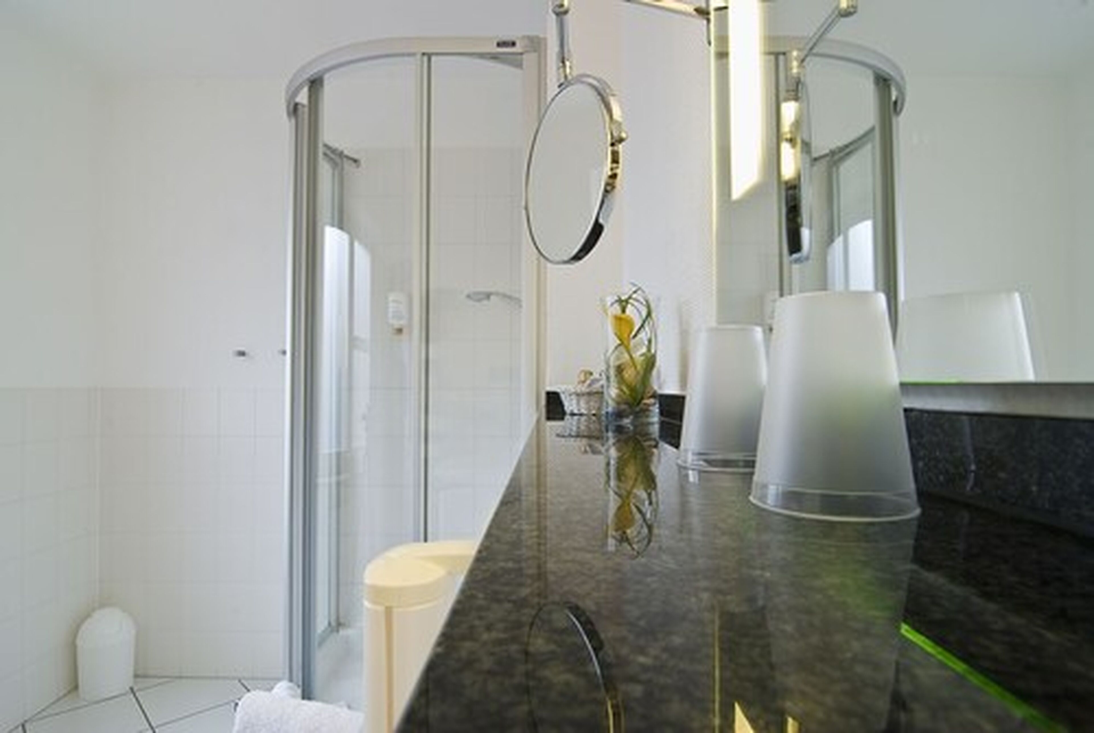 shower, eco-friendly toiletries, hair dryer, towels