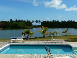 Outdoor pool, sun loungers - Yepton Estate Cottages (St. John's)