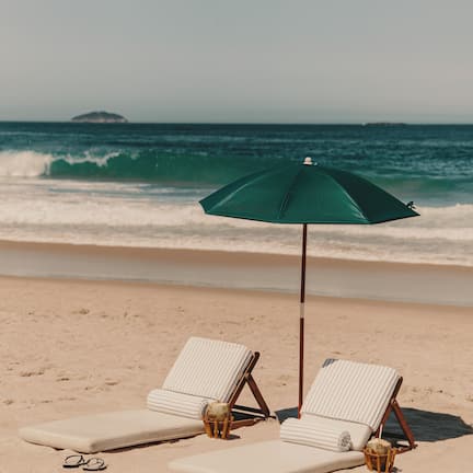 On the beach, free beach cabanas, sun loungers, beach umbrellas