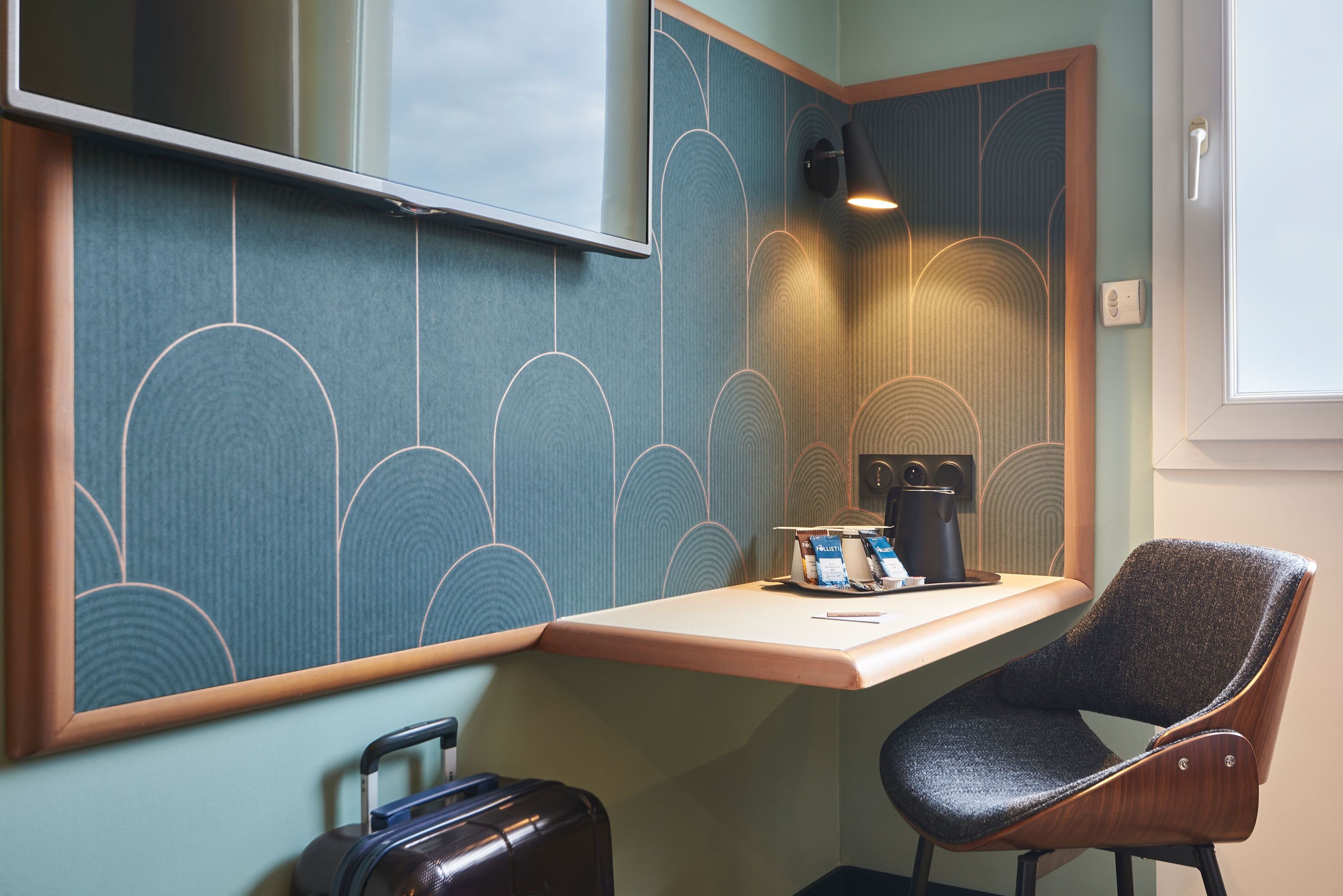 premium bedding, desk, soundproofing, iron/ironing board