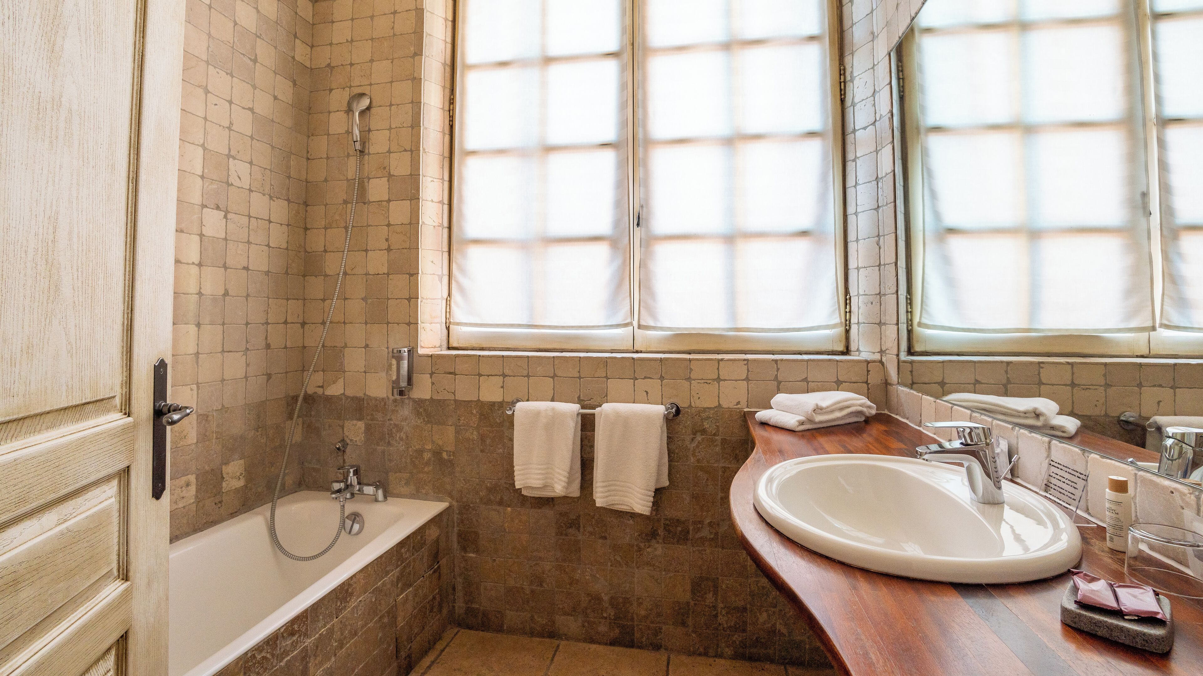 free toiletries, hair dryer, towels, soap