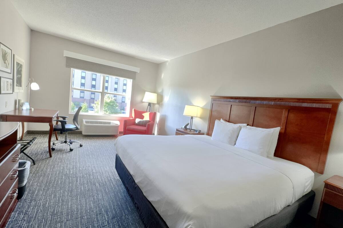 in-room safe, desk, blackout curtains, iron/ironing board