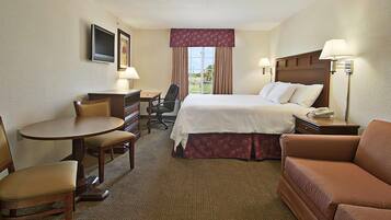 Premium bedding, desk, blackout curtains, iron/ironing board