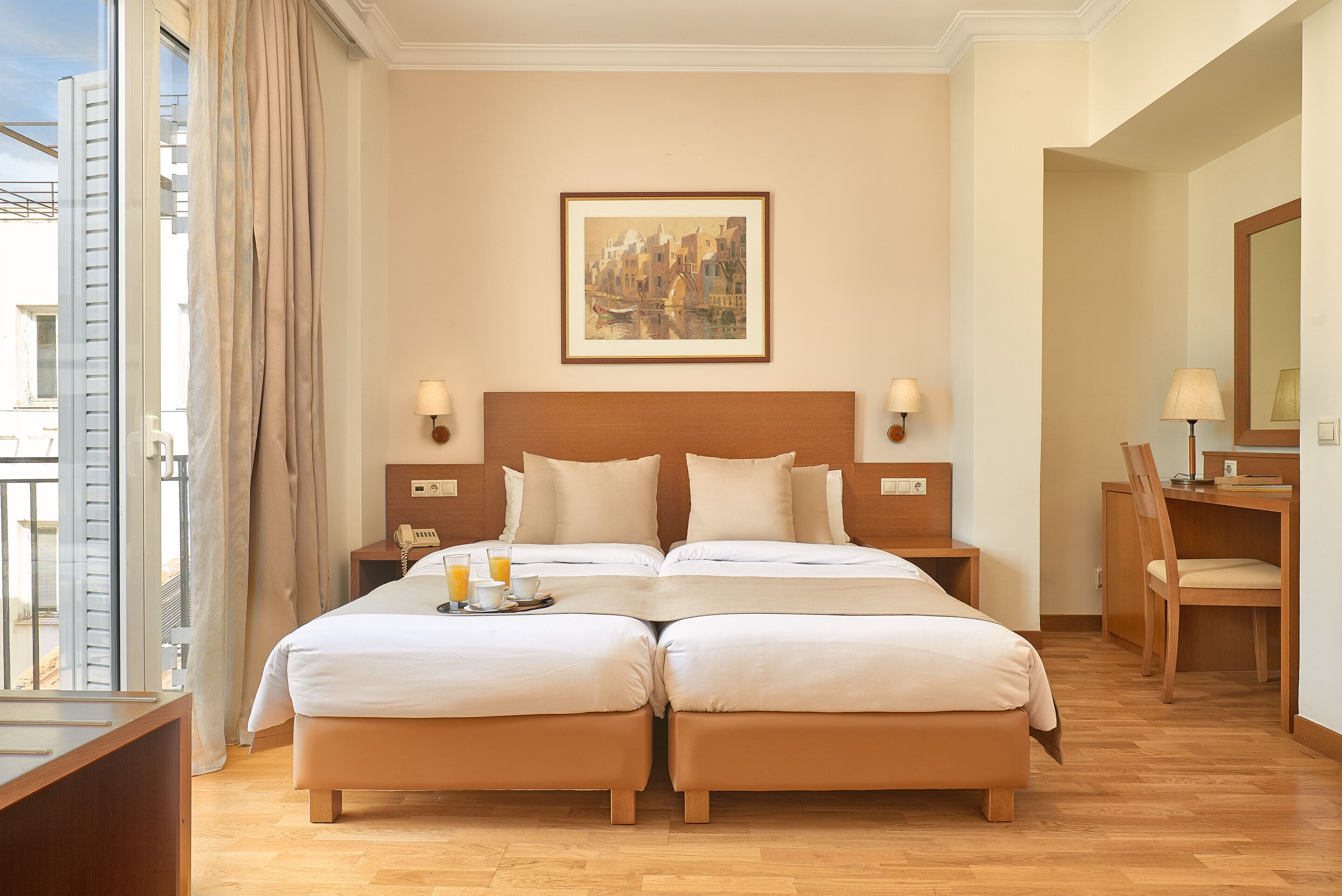 superior double or twin room | minibar, in-room safe, desk, laptop workspace