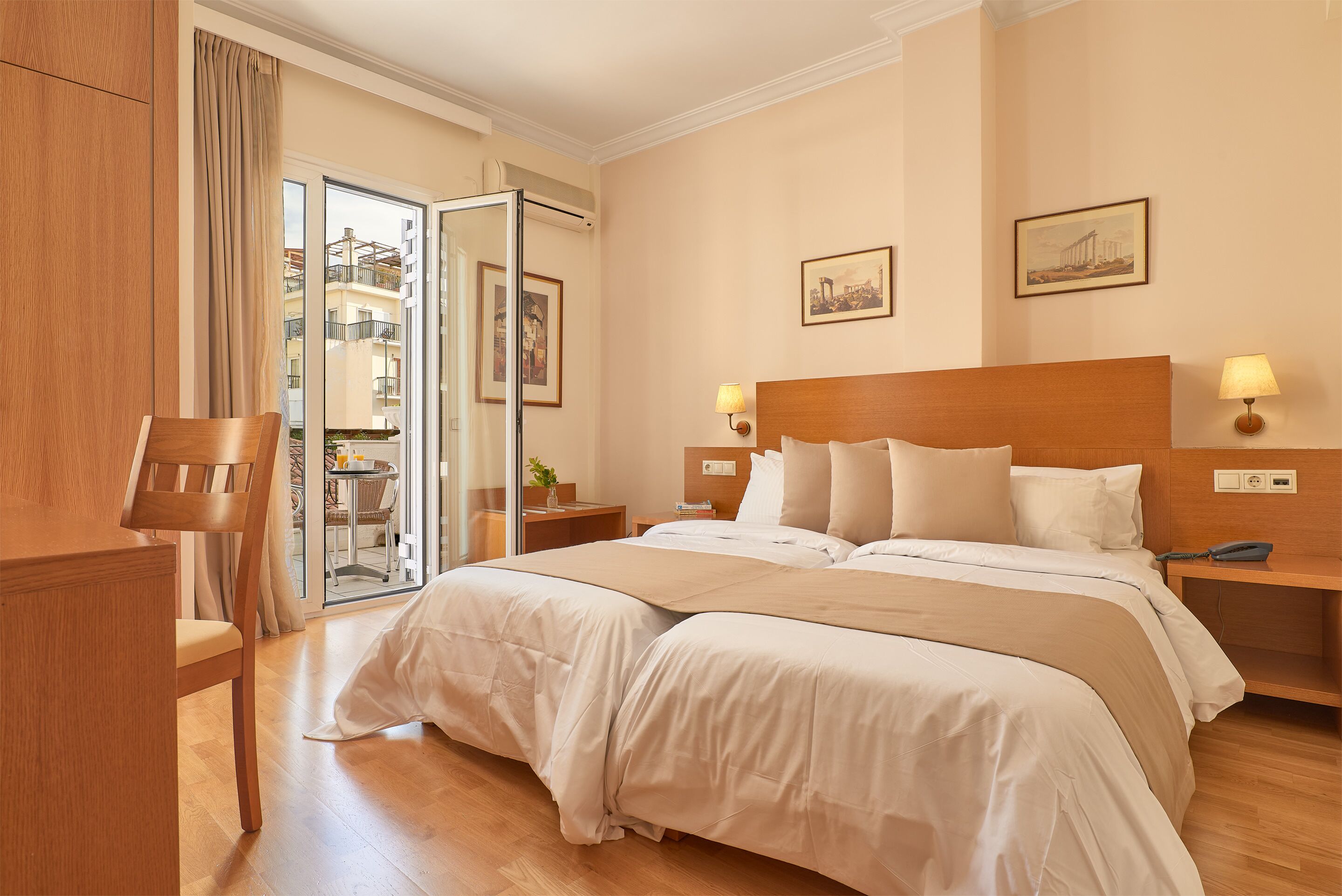 superior double or twin room | minibar, in-room safe, desk, laptop workspace