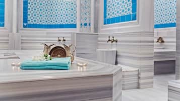 Sauna, Turkish bath, body treatments, facials, manicures and pedicures