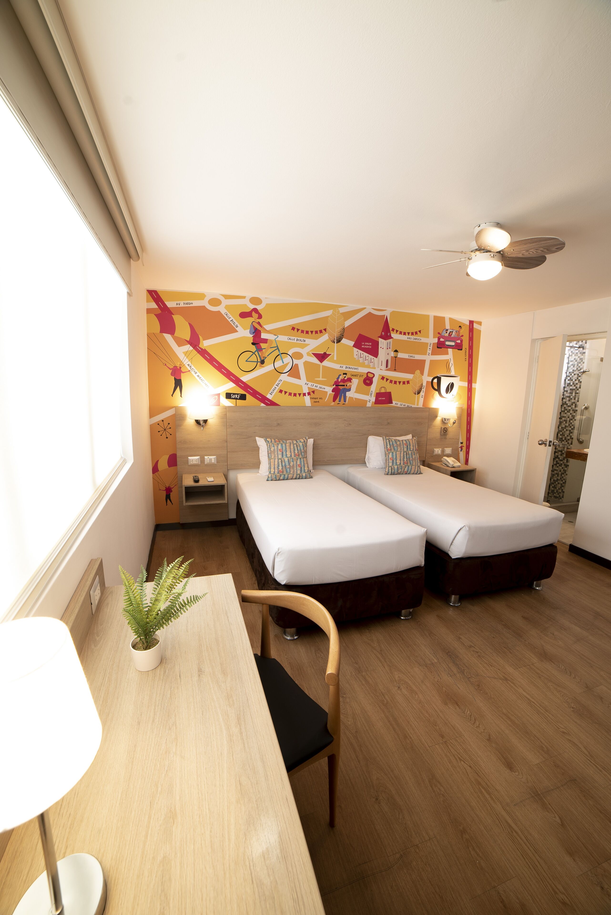 traditional room, 2 single beds | 1 bedroom, in-room safe, desk, laptop workspace