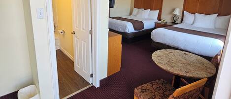 Standard Room, 2 Queen Beds | Desk, iron/ironing board, free WiFi, bed sheets