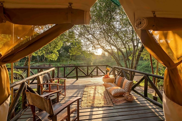 Tent, 2 Twin Beds (Riverfront. Accessible) | Pillowtop beds, minibar, in-room safe, desk