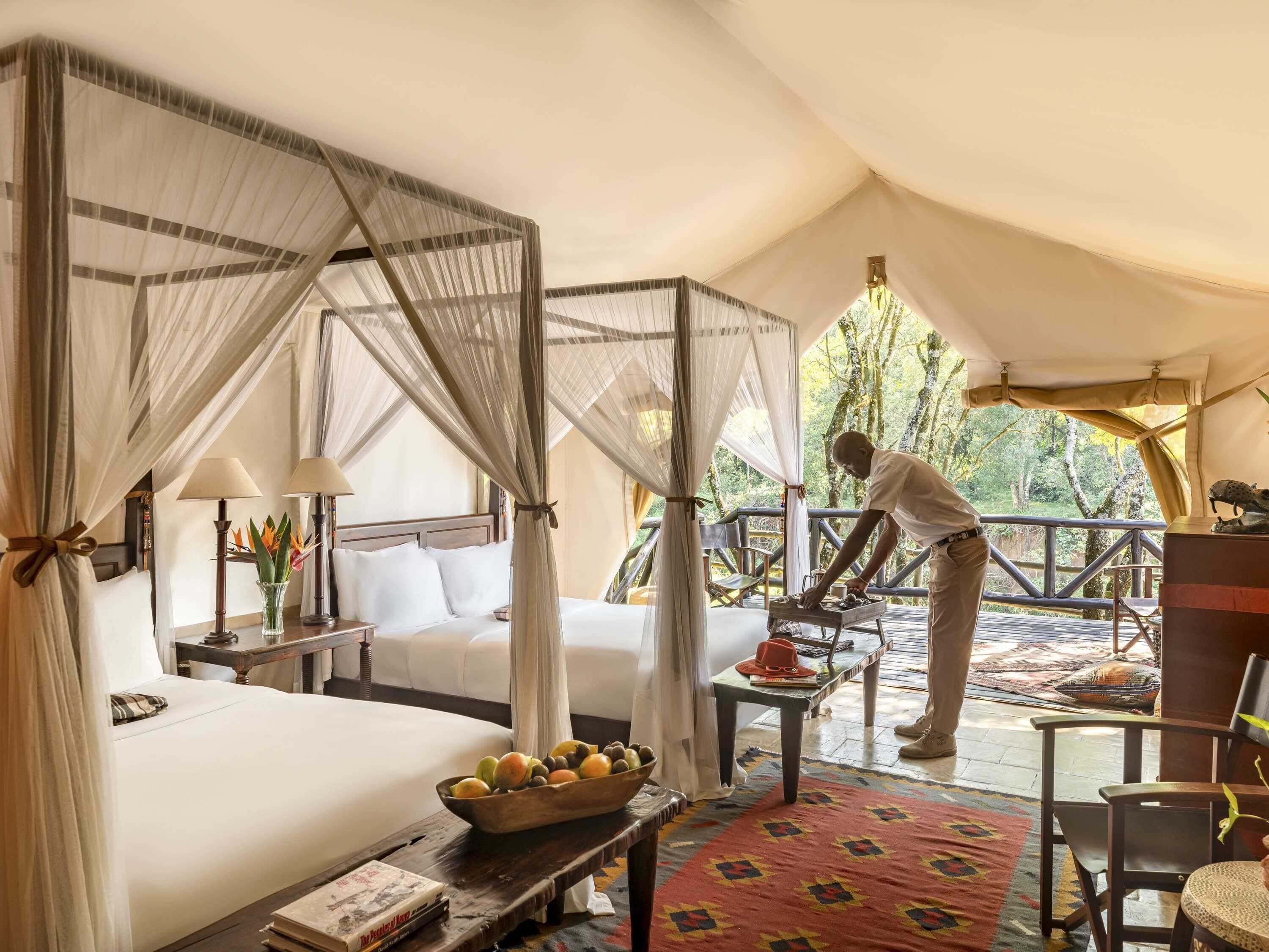 room, 2 queen beds (riverfront tent with twin beds) | pillow-top beds, minibar, in-room safe, desk