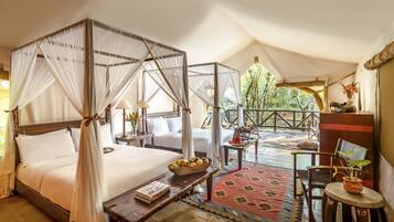 Room, 2 Queen Beds (Riverfront Tent with Twin Beds) | Pillowtop beds, minibar, in-room safe, desk