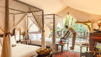 Room, 2 Queen Beds (Riverfront Tent with Twin Beds) | 1 bedroom, pillow-top beds, minibar, in-room safe