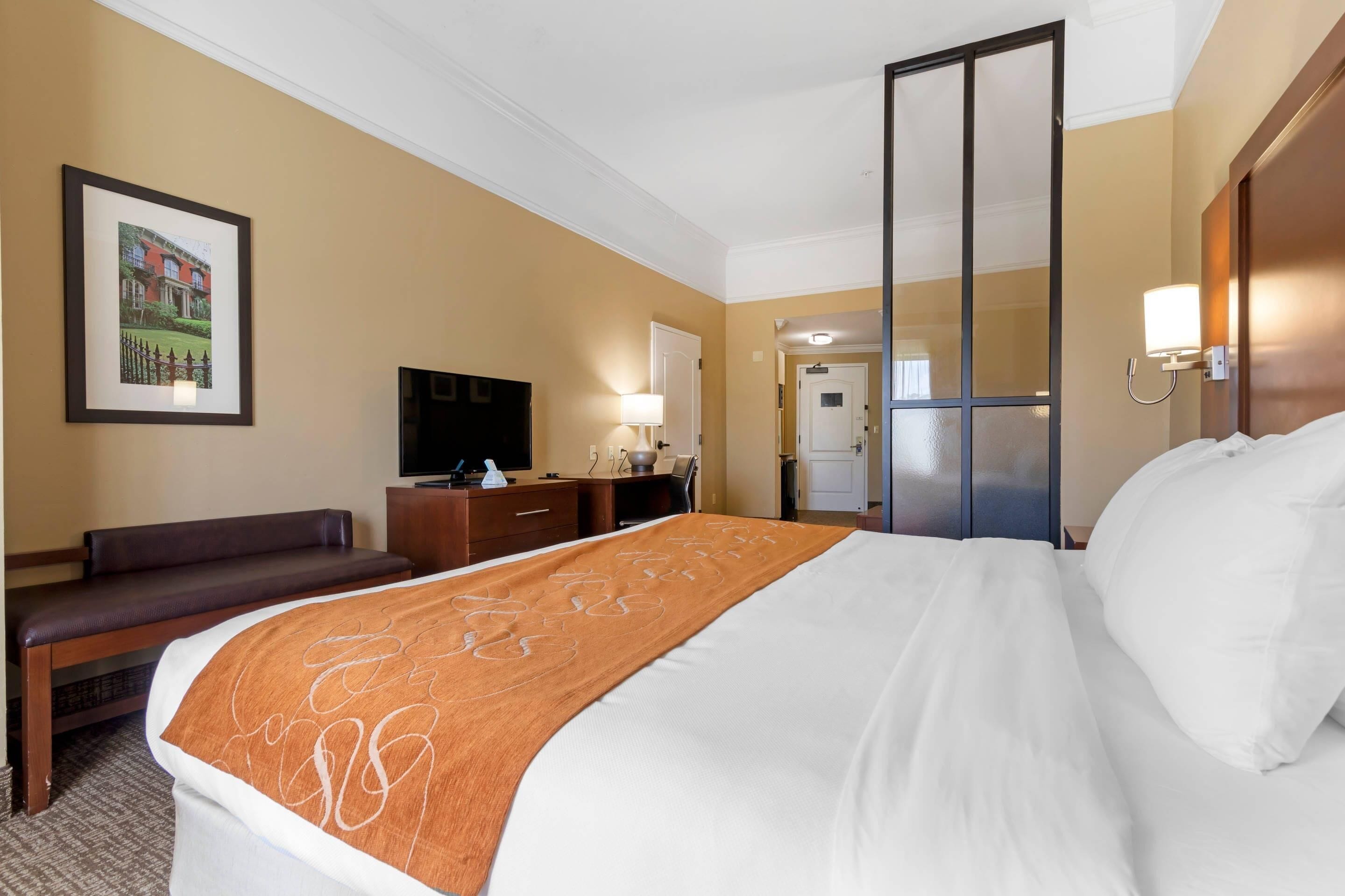 Suite, 1 King Bed with Sofa bed, Accessible, Non Smoking | Pillow-top beds, desk, laptop workspace, blackout curtains