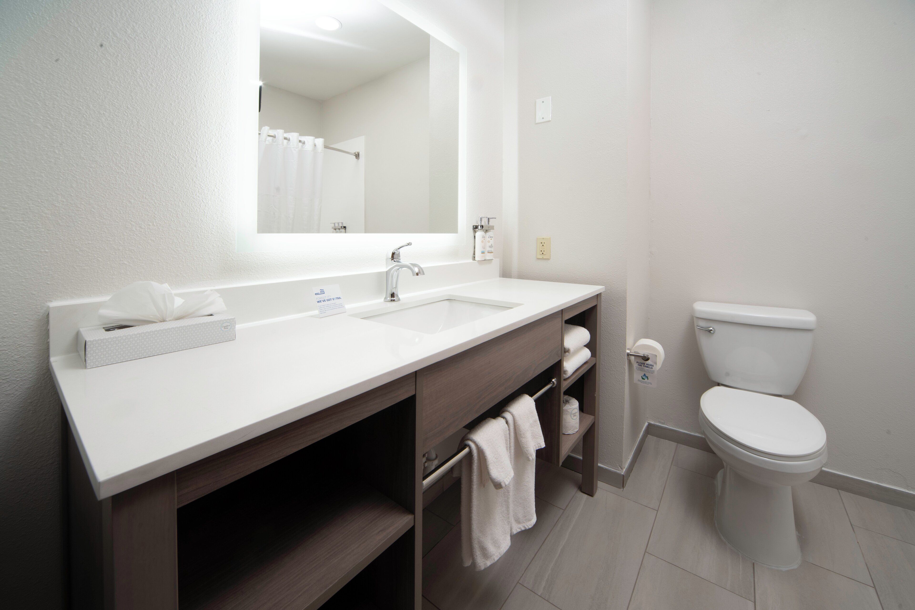 free toiletries, hair dryer, towels