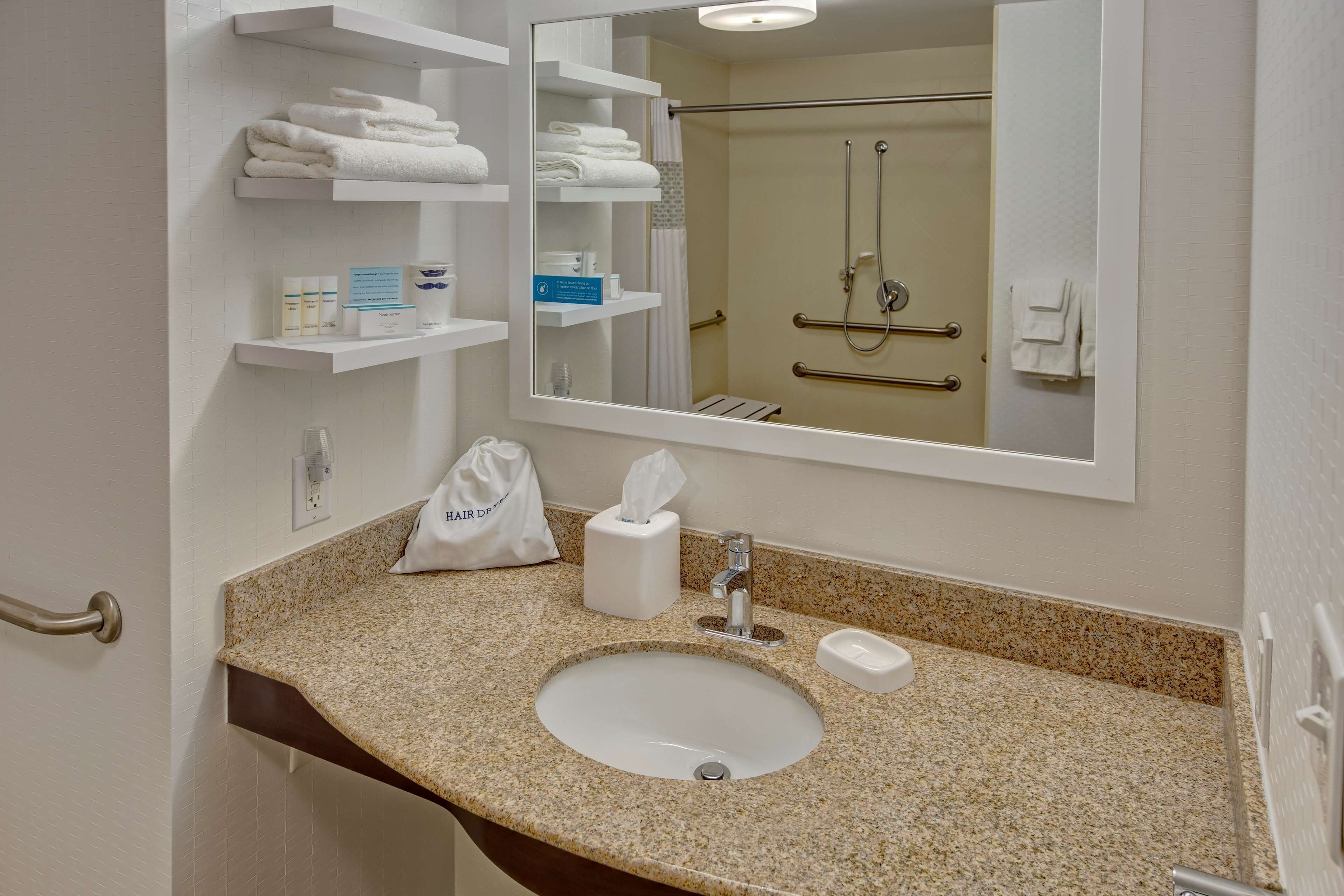 free toiletries, hair dryer, towels