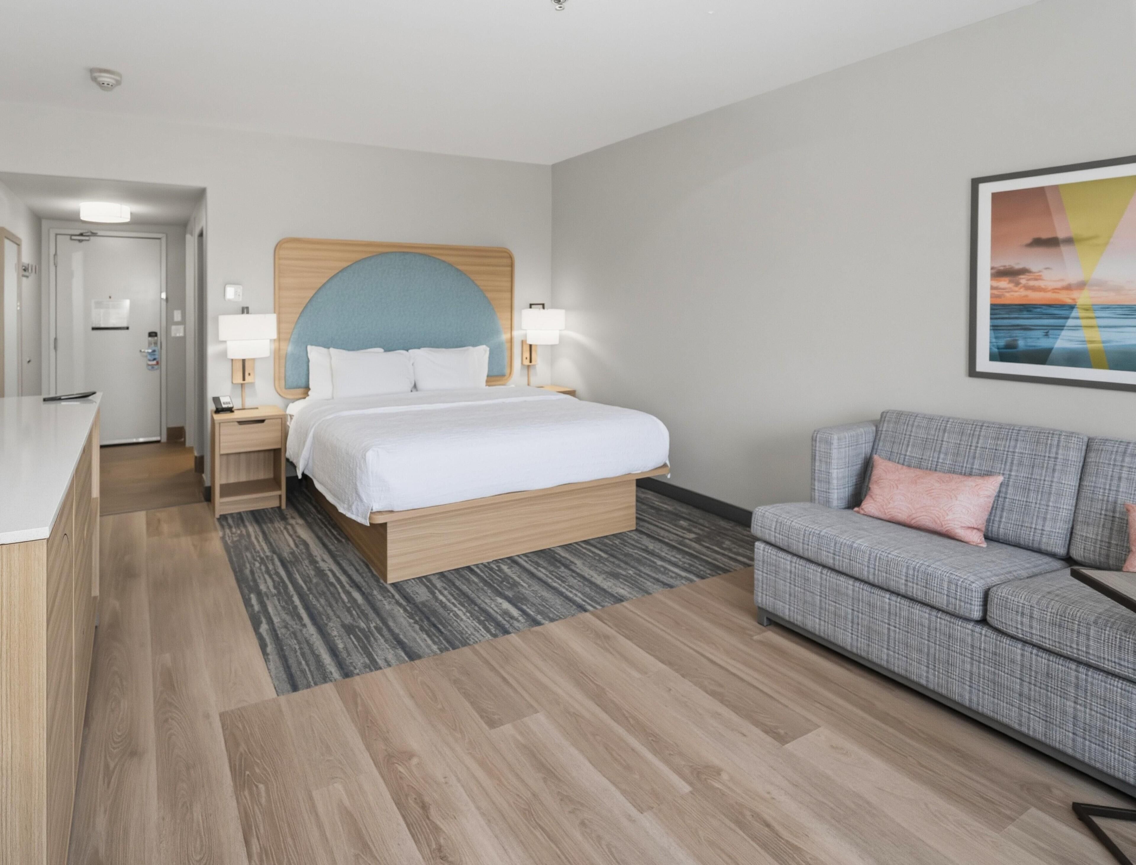 1 King Bed with Double Sofa Bed | Living area | 37-inch flat-screen TV with digital channels, TV