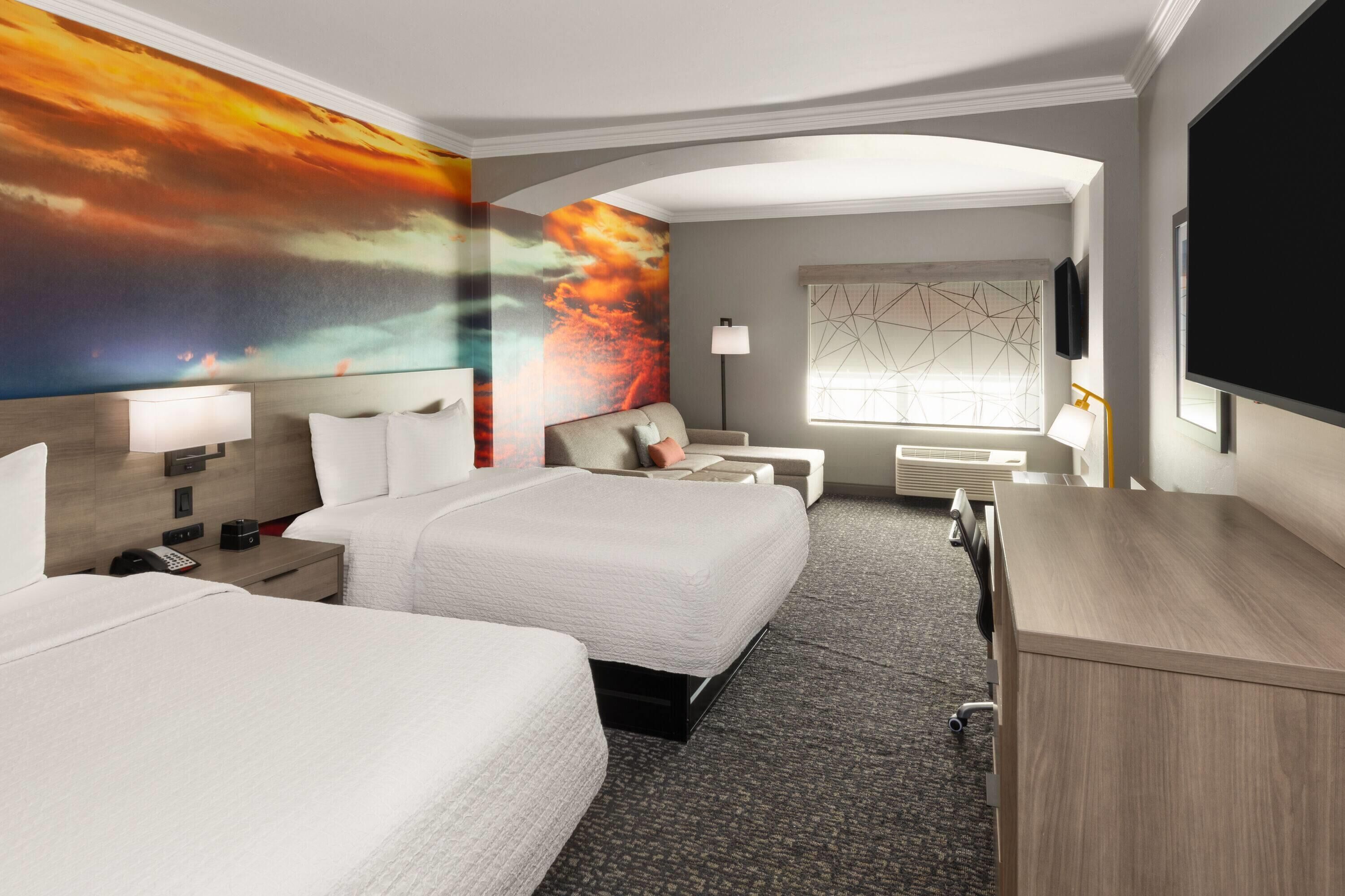 Studio Suite, 2 Queen Beds, Non Smoking | Premium bedding, desk, blackout drapes, iron/ironing board