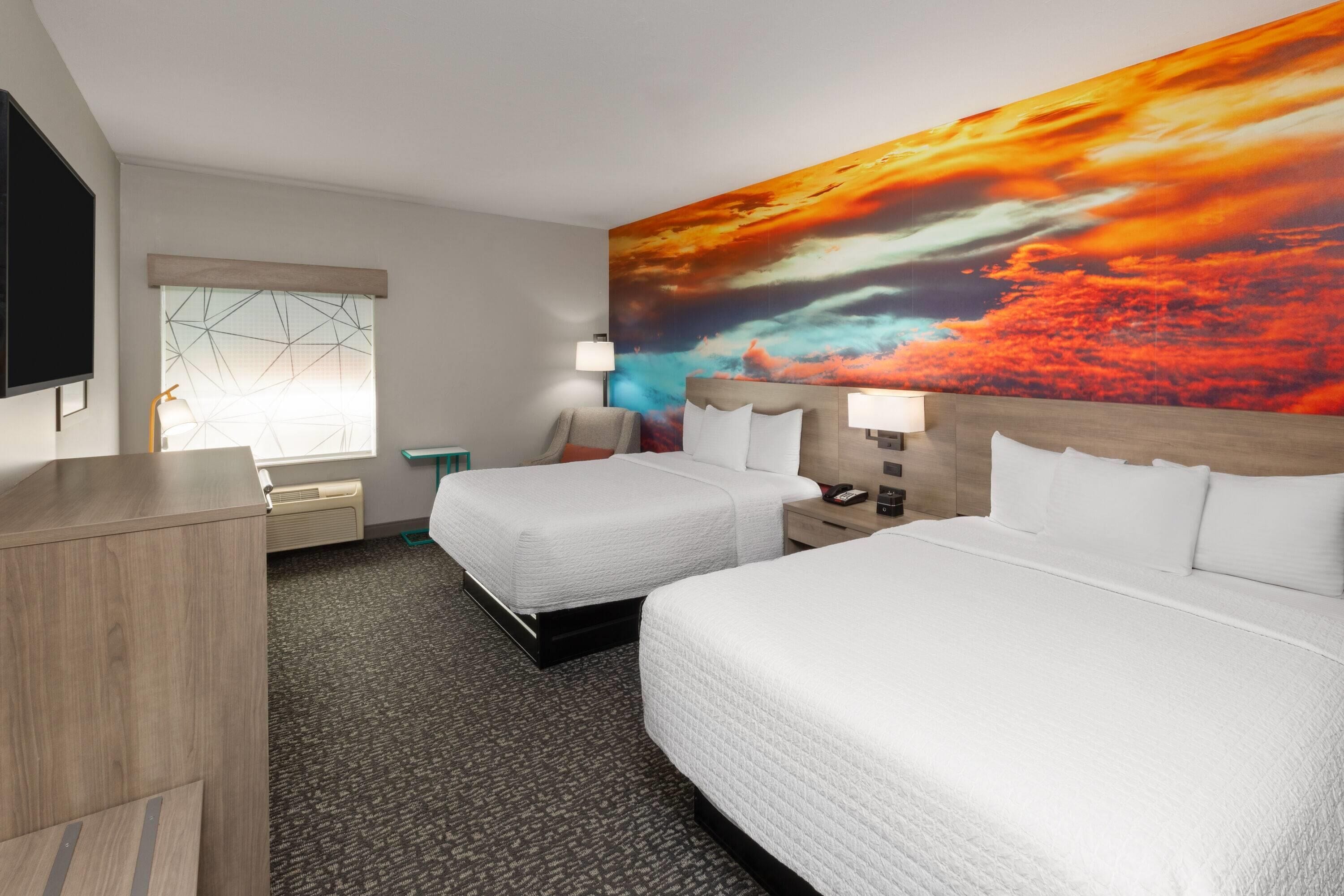 Room, 2 Queen Beds, Non Smoking | Premium bedding, desk, blackout drapes, iron/ironing board