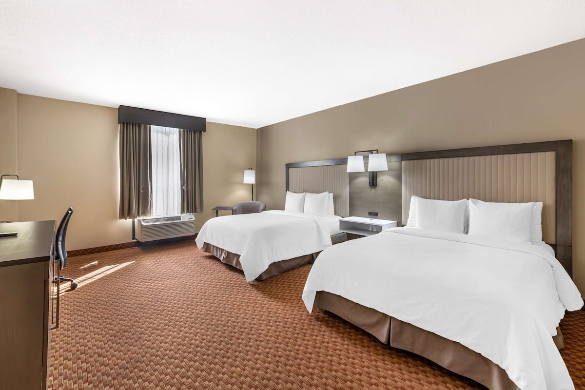Standard Room, 2 Queen Beds, Accessible, Non Smoking | 1 bedroom, in-room safe, desk, laptop workspace