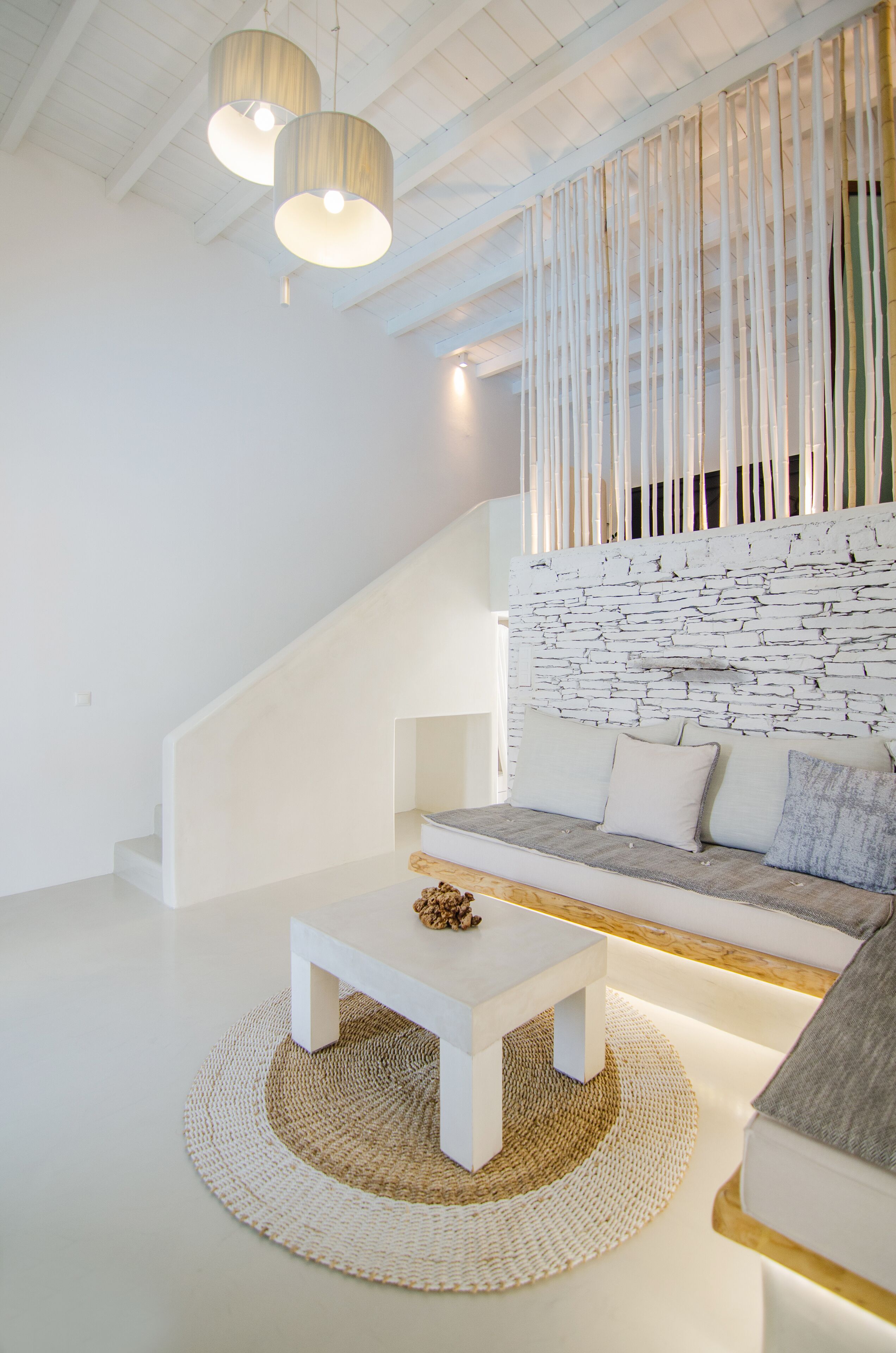 master maisonette with private pool | living area | flat-screen tv