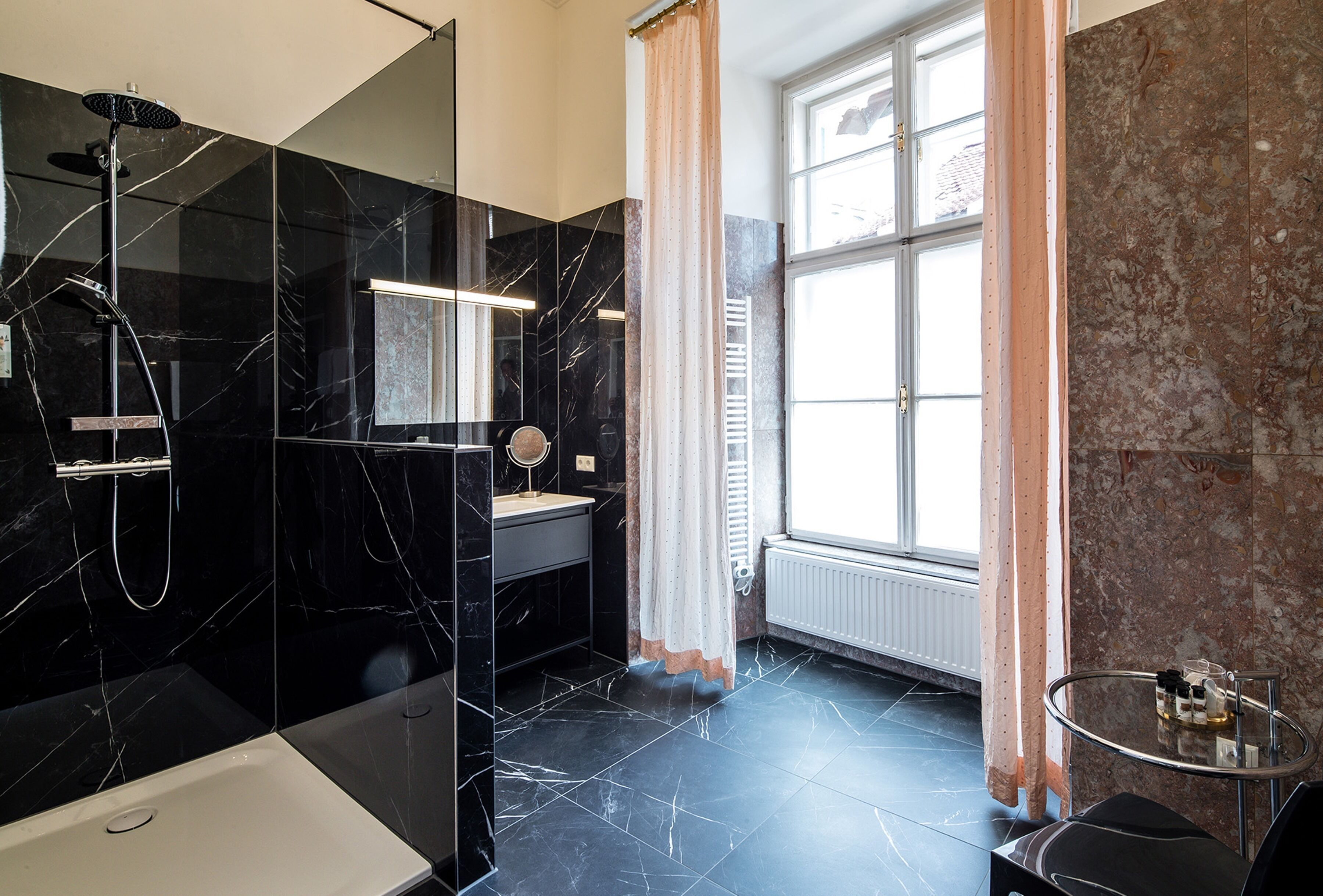 superior double room | bathroom | hair dryer, towels