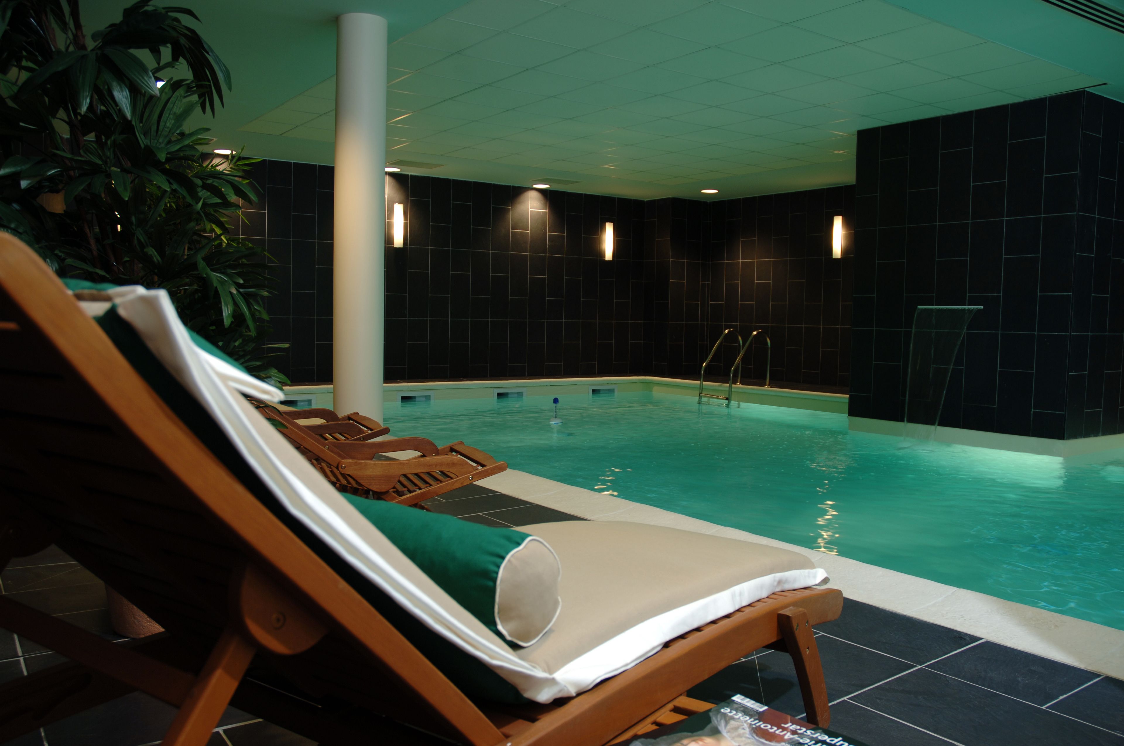 Indoor pool, open 7:00 AM to 9:00 PM, sun loungers