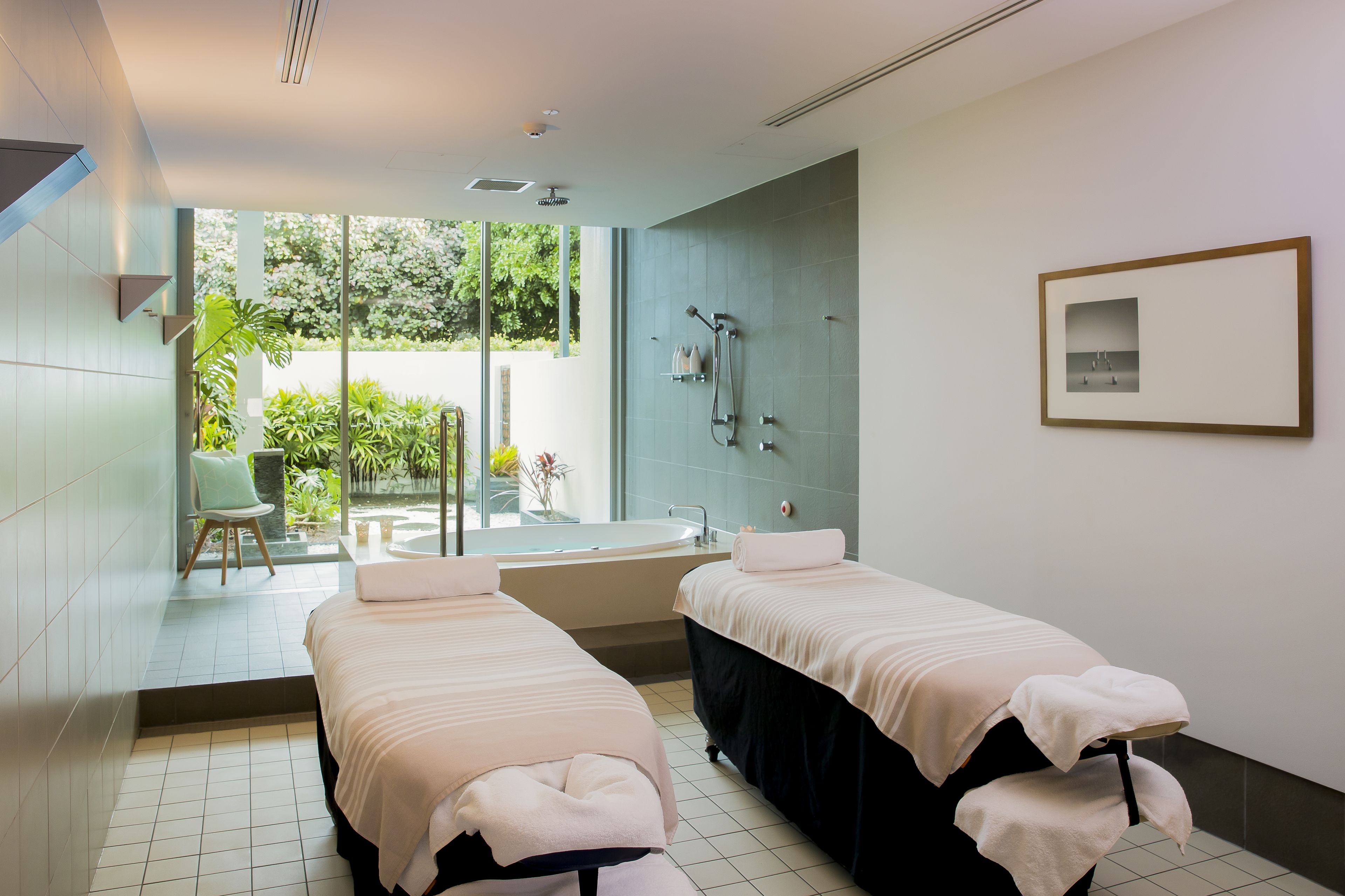 couples treatment room(s), hot tub, body treatments, aromatherapy