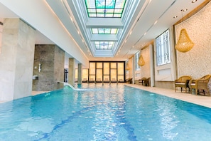Indoor pool, 2 outdoor pools, open 7:00 AM to 9:00 PM, pool loungers