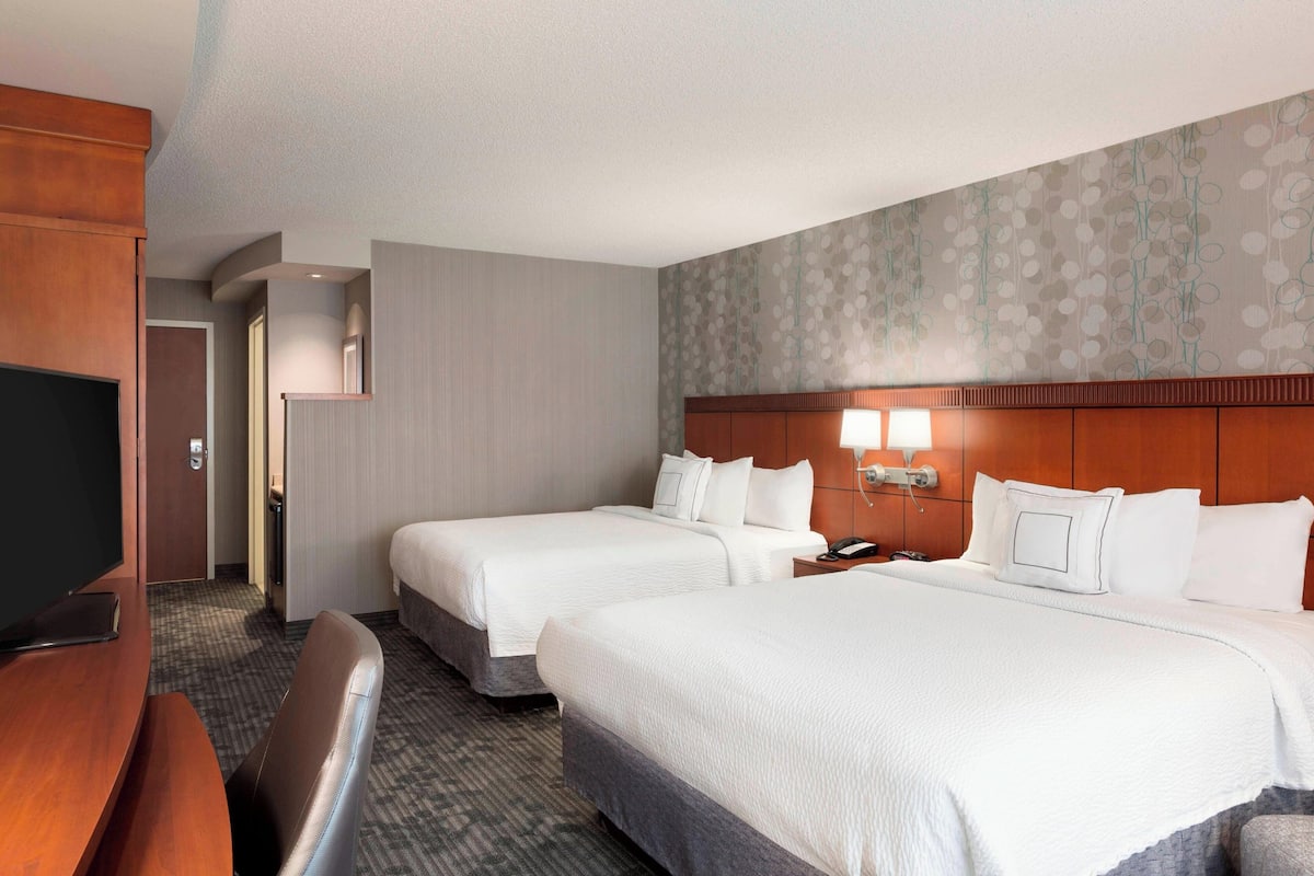 room, 2 queen beds | desk, laptop workspace, blackout curtains, soundproofing