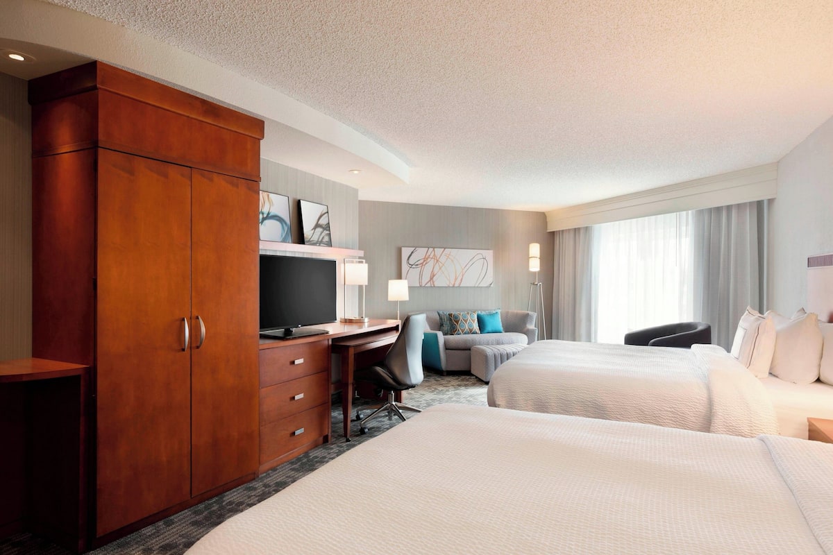 room, 2 queen beds | desk, laptop workspace, blackout curtains, soundproofing