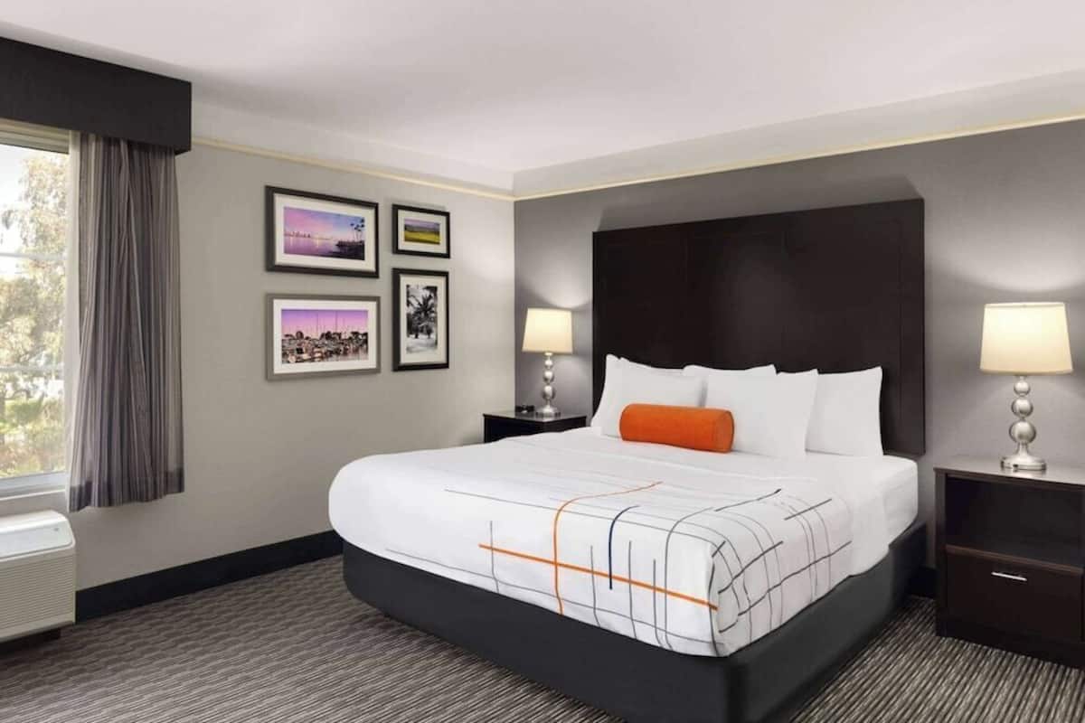 Premium bedding, desk, blackout drapes, iron/ironing board