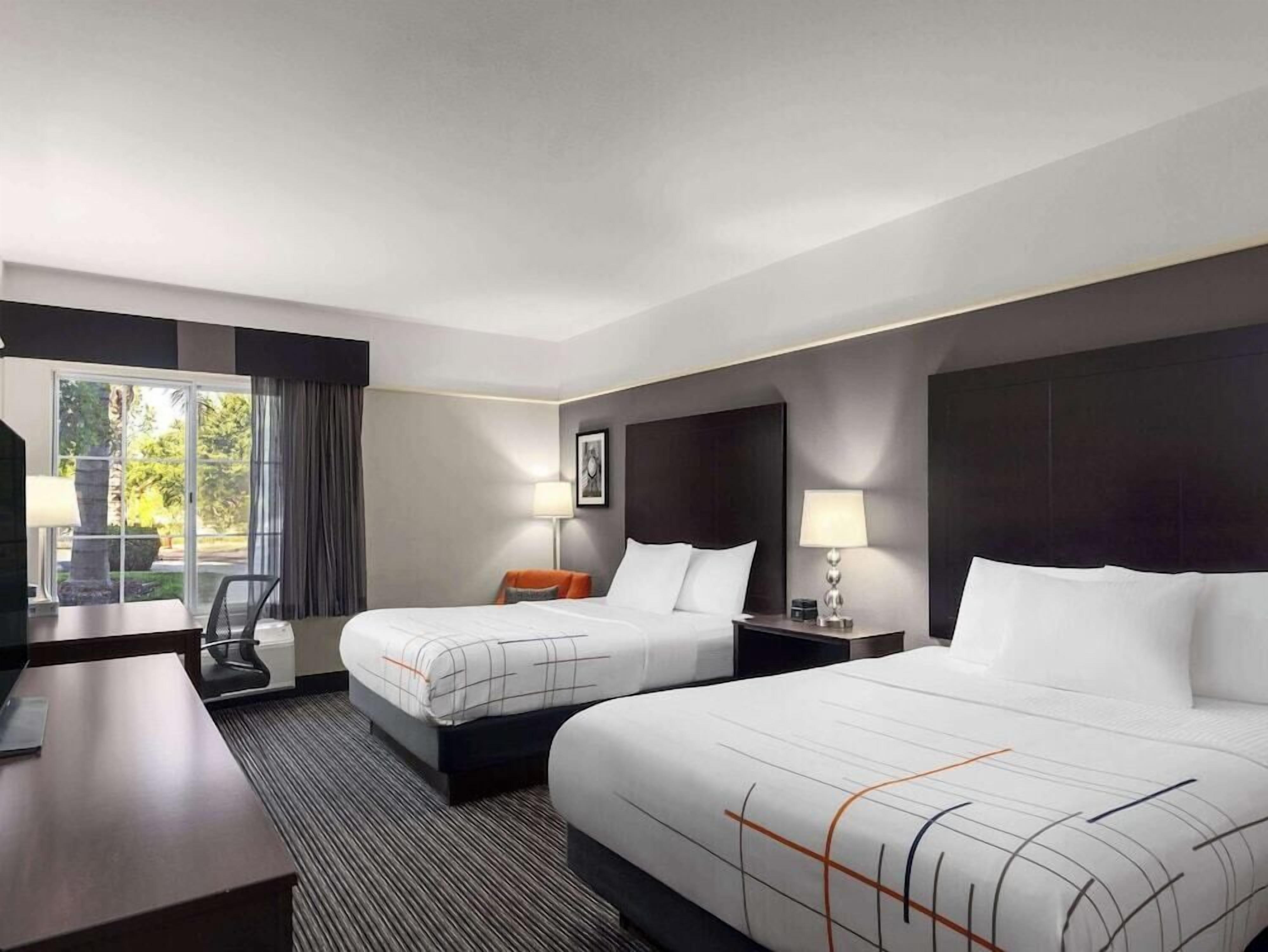 Premium bedding, desk, blackout drapes, iron/ironing board