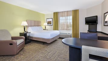 Pillowtop beds, desk, blackout drapes, iron/ironing board