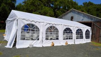 Outdoor banquet area