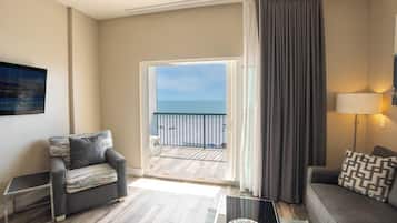 Premium Suite, 2 Bedrooms, Partial Ocean View | Living area | LCD TV