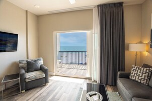 Premium Suite, 2 Bedrooms, Partial Ocean View | Living area | LCD TV
