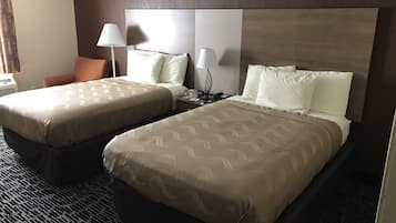 Desk, laptop workspace, iron/ironing board, rollaway beds