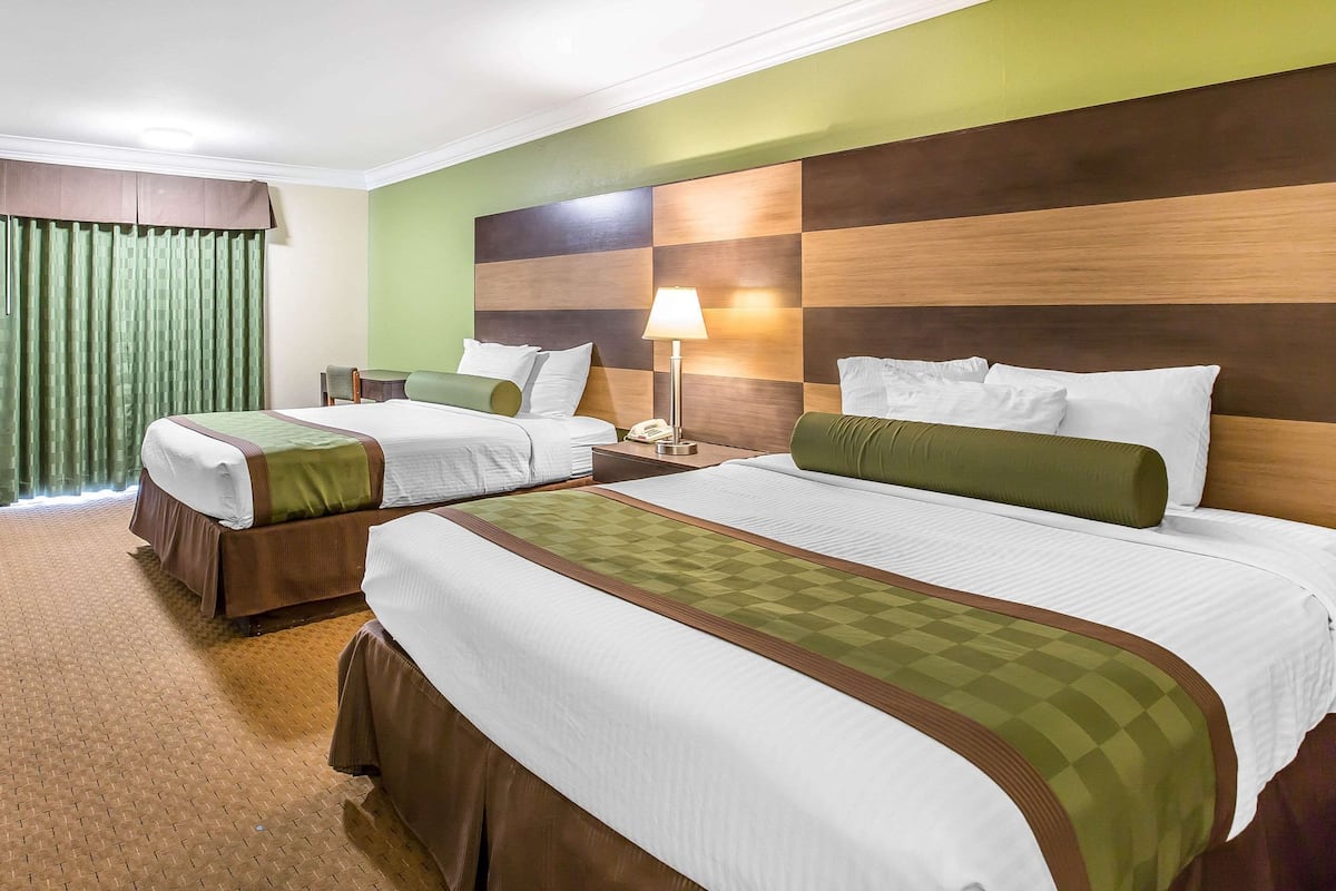 Standard Room, 2 Queen Beds, Non Smoking | Desk, iron/ironing board, free WiFi, bed sheets