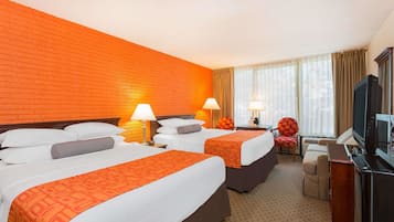 In-room safe, desk, laptop workspace, blackout curtains