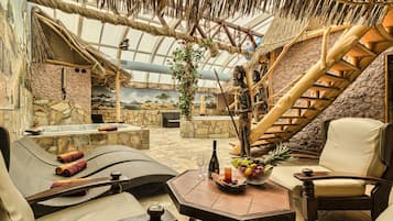 Sauna, tina de hidromasaje, baño de vapor y baño turco o hammam