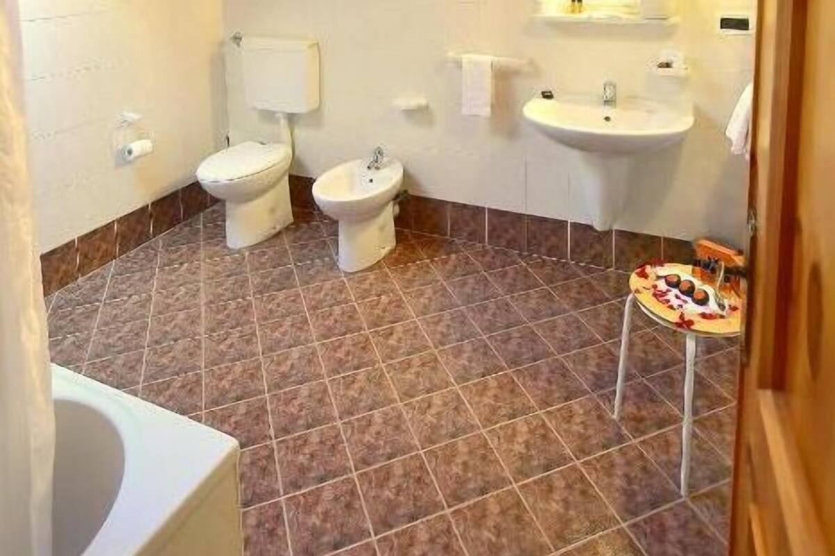 free toiletries, hair dryer, slippers, bidet