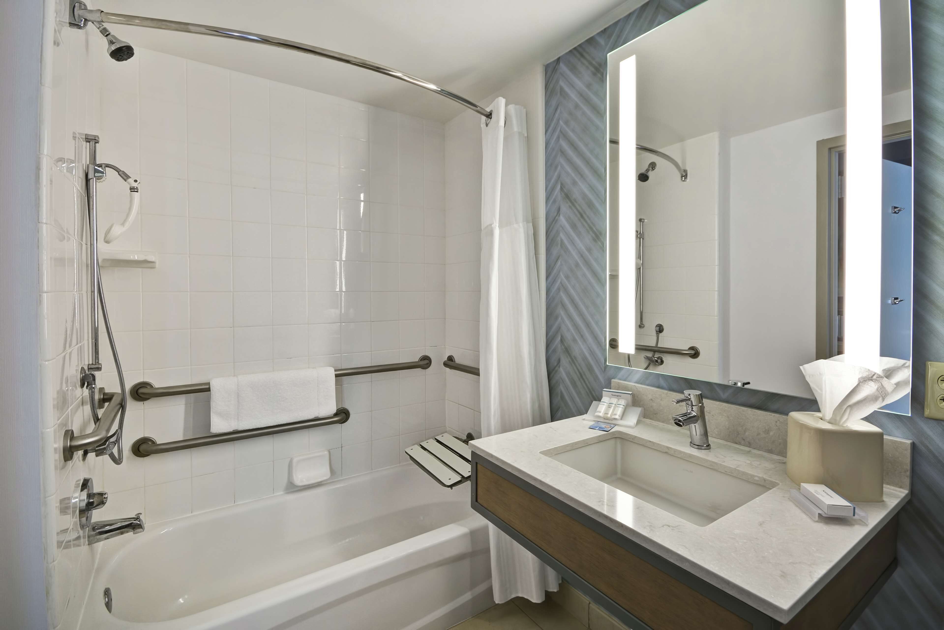 free toiletries, hair dryer, towels