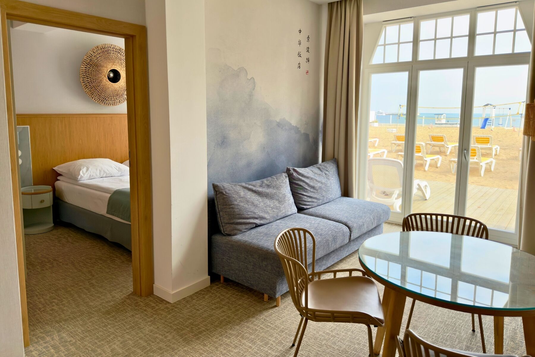 Deluxe Studio Suite, Sea View | In-room safe, desk, laptop workspace, blackout drapes