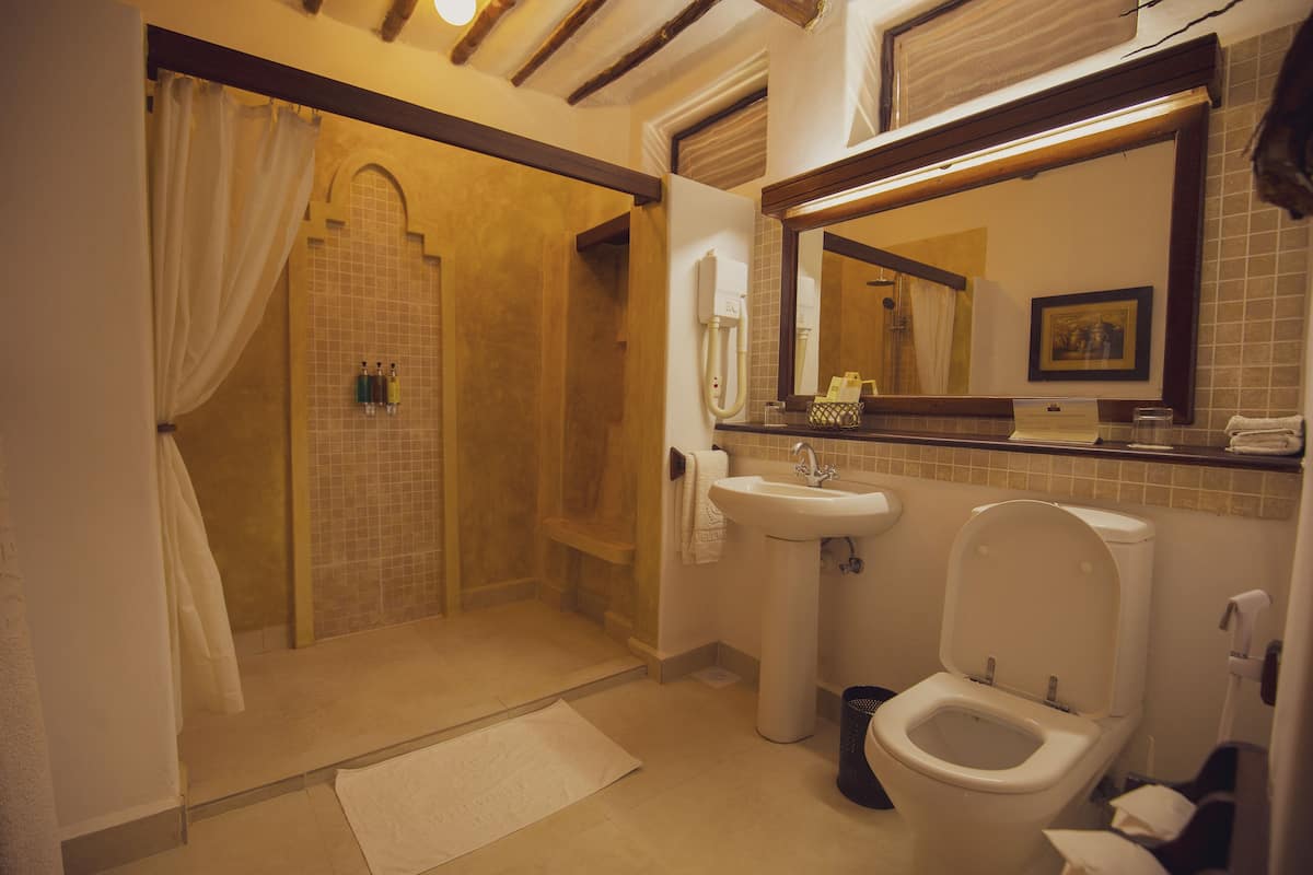 free toiletries, hair dryer, bathrobes, slippers