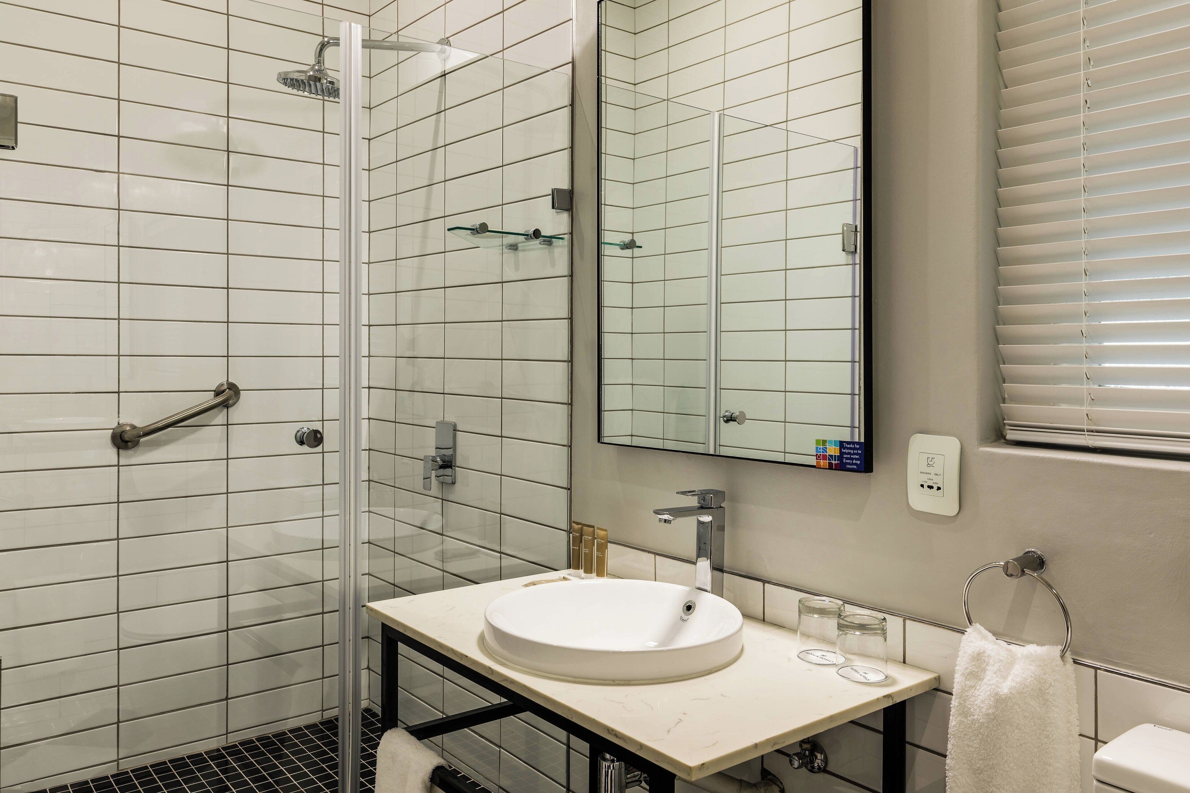 free toiletries, hair dryer, towels, soap