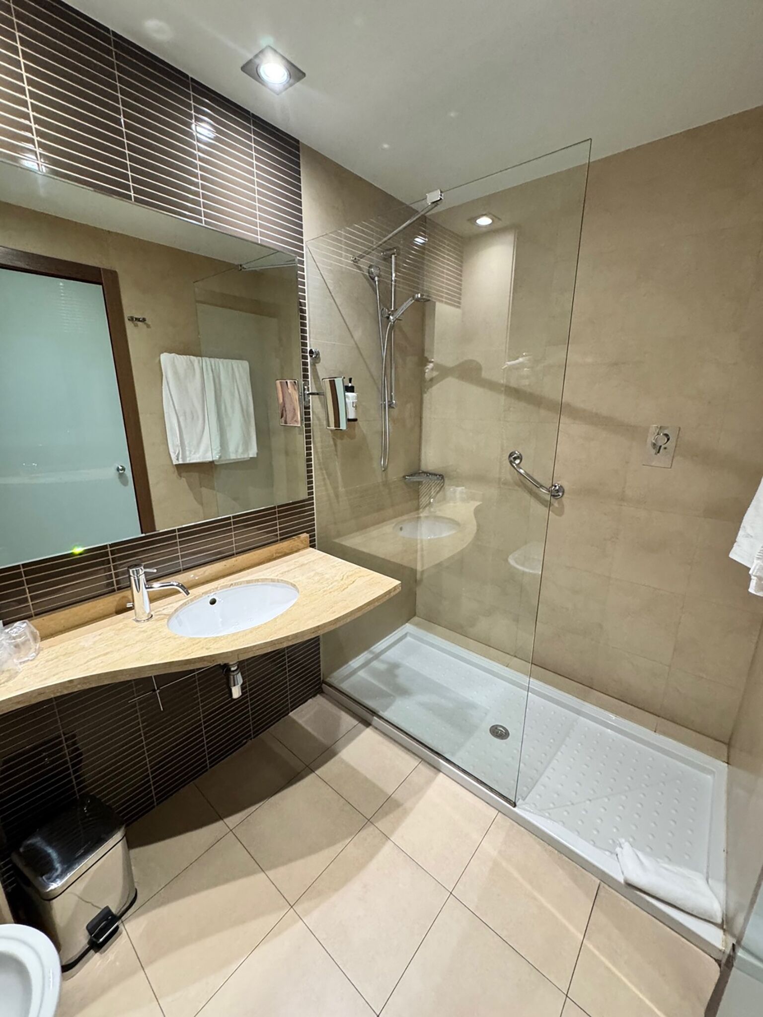 free toiletries, hair dryer, towels