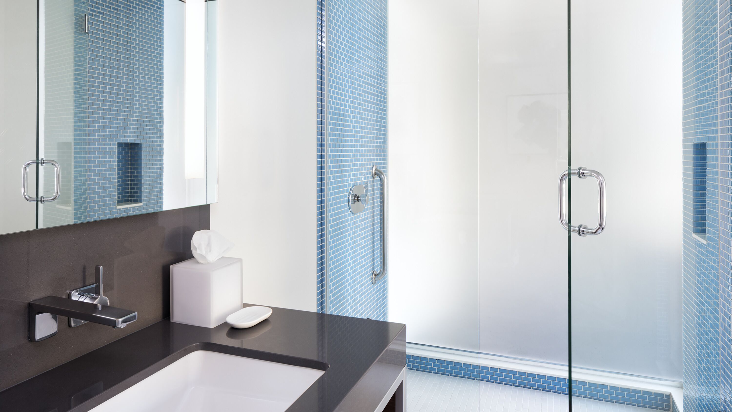 combined shower/bathtub, free toiletries, hair dryer, dressing gowns