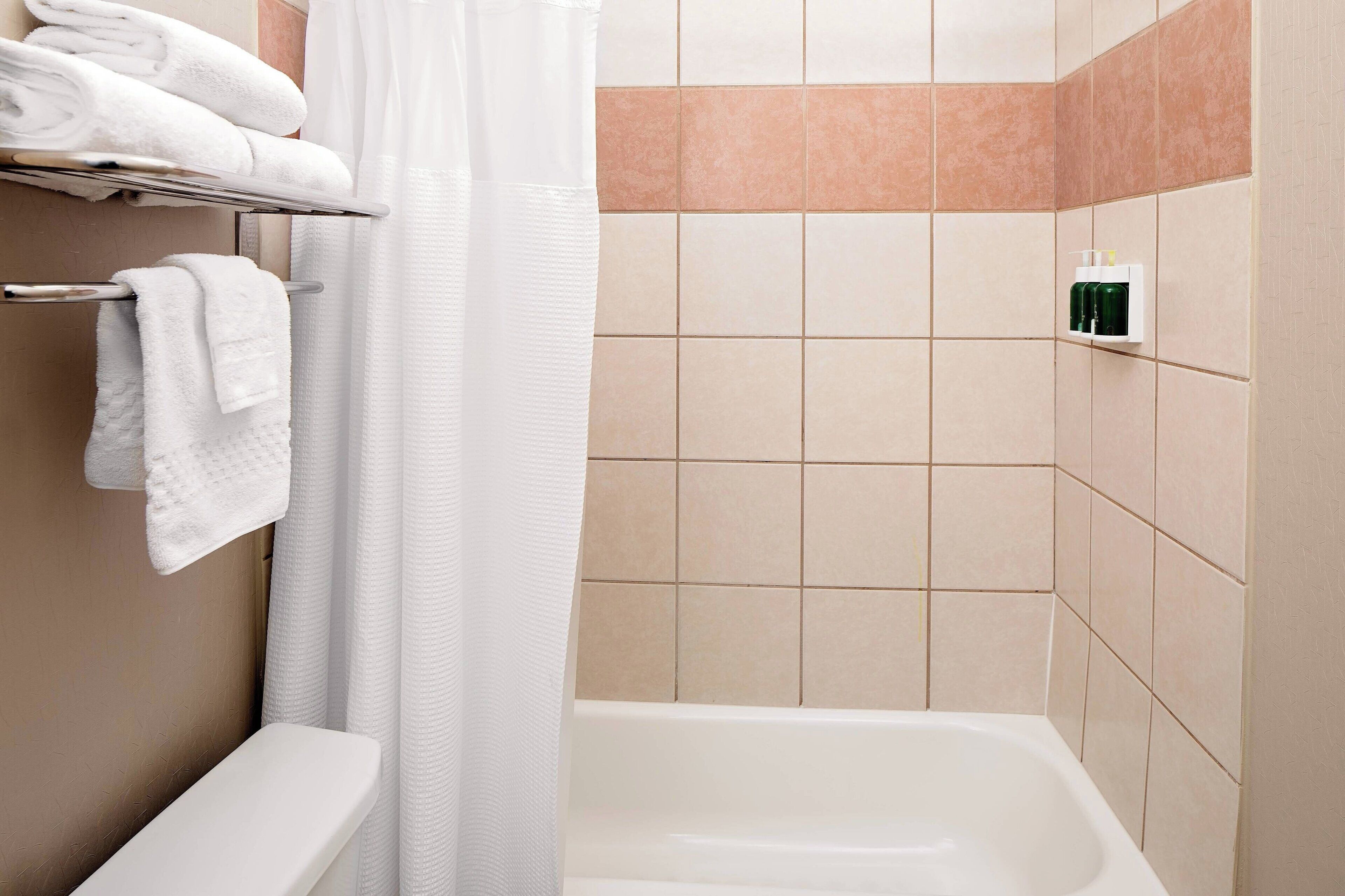 free toiletries, hair dryer, towels